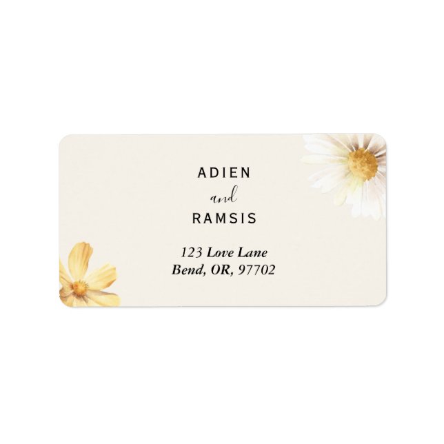 Elegant Daisy Wedding Return Address Labels (Front)