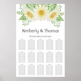 Elegant Daisy Wedding Seating Chart