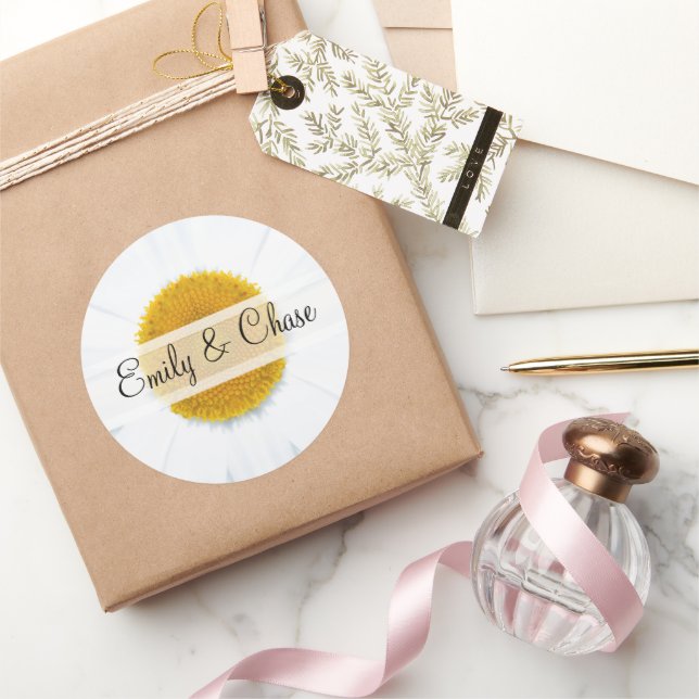 Elegant Daisy Wedding Stickers (Gifting)