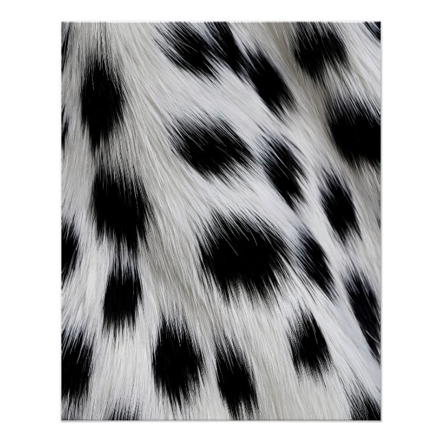 Elegant Dalmatian Faux Fur Pattern Poster (Front)
