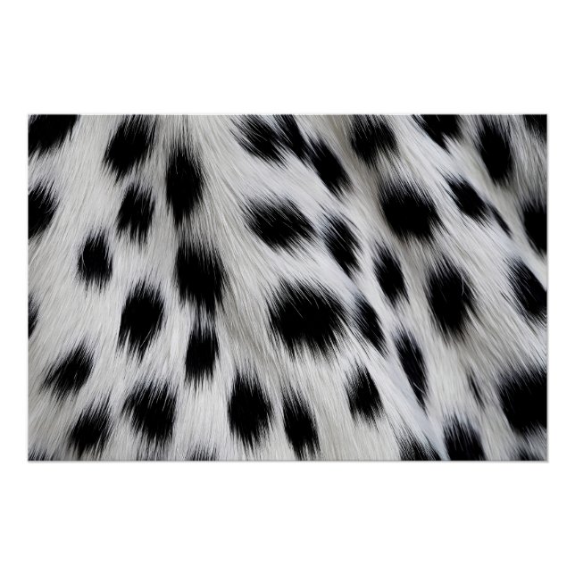 Elegant Dalmatian Faux Fur Pattern Poster (Front)