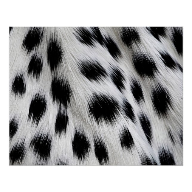 Elegant Dalmatian Faux Fur Pattern Poster (Front)