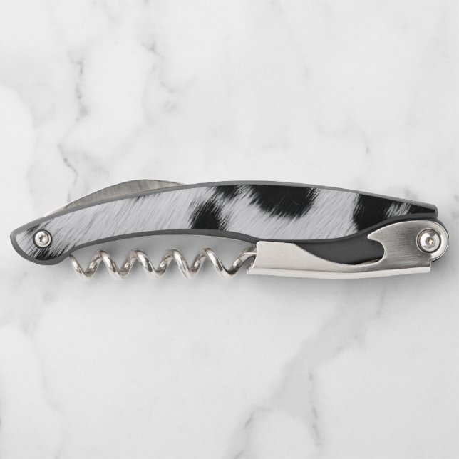 Elegant Dalmatian Faux Fur Pattern Poster Corkscrew (Back)