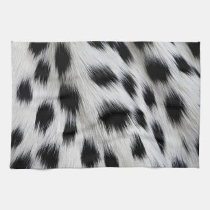Elegant Dalmatian Faux Fur Pattern Poster Kitchen Towel