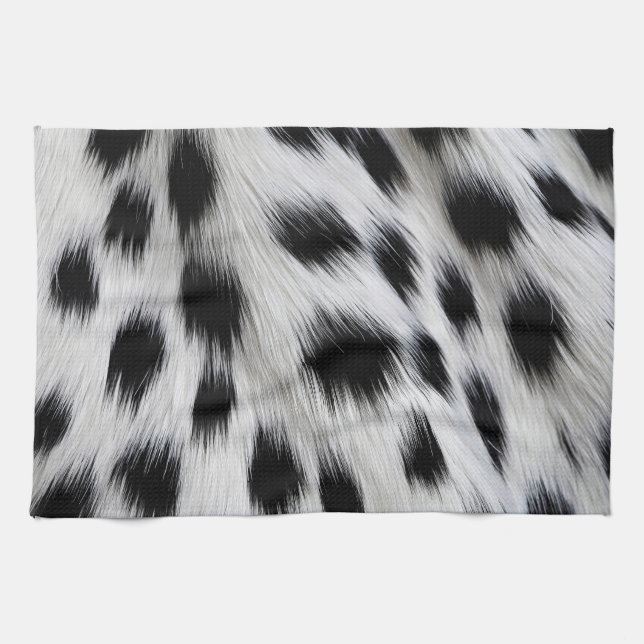 Elegant Dalmatian Faux Fur Pattern Poster Kitchen Towel (Horizontal)