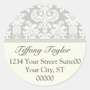 Elegant Damask Address Sticker