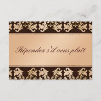 Elegant Damask Autumn Reverie Wedding RSVP