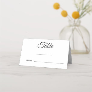 Elegant Damask Black and White Wedding Place Card