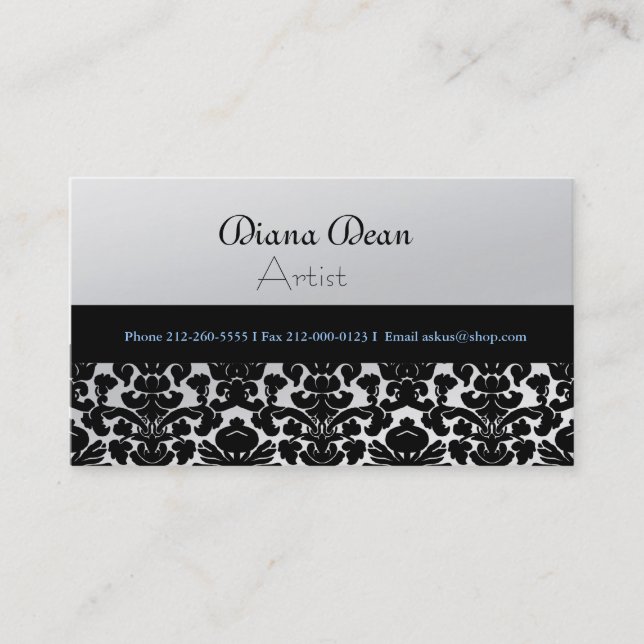 ELEGANT DAMASK BUSINESS CARD (Front)