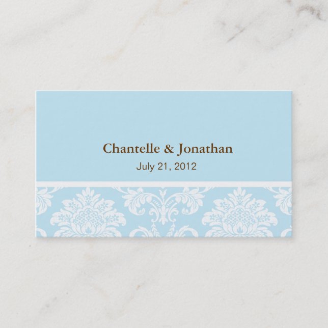 Elegant Damask Business Card (Front)
