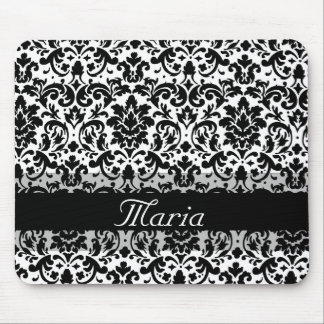 Elegant damask calligraphy design mouse pad