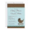 Elegant Damask Carriage Boy Baby Shower Invitation