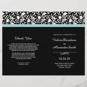 Elegant Damask Ceremony Wedding Programs