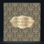 Elegant Damask,Chic ,Gold Frame Binder<br><div class="desc">Elegant sophisticated faux gold frame on black gold damask.</div>