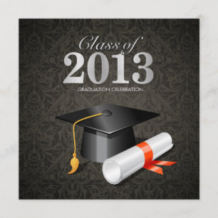 Elegant Damask Class of 2013 Invitation