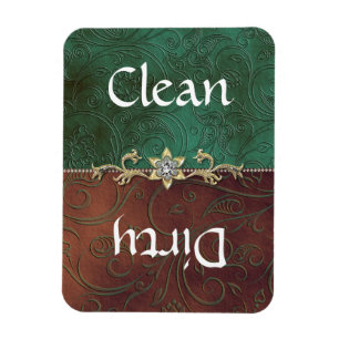 Elegant Damask Dishwasher Magnet