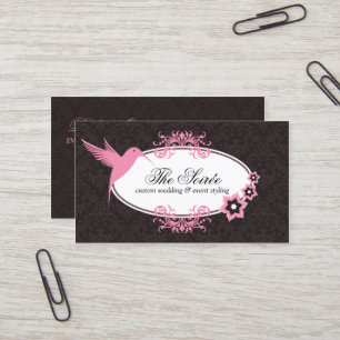 Elegant Damask Event Coordinator Business Card