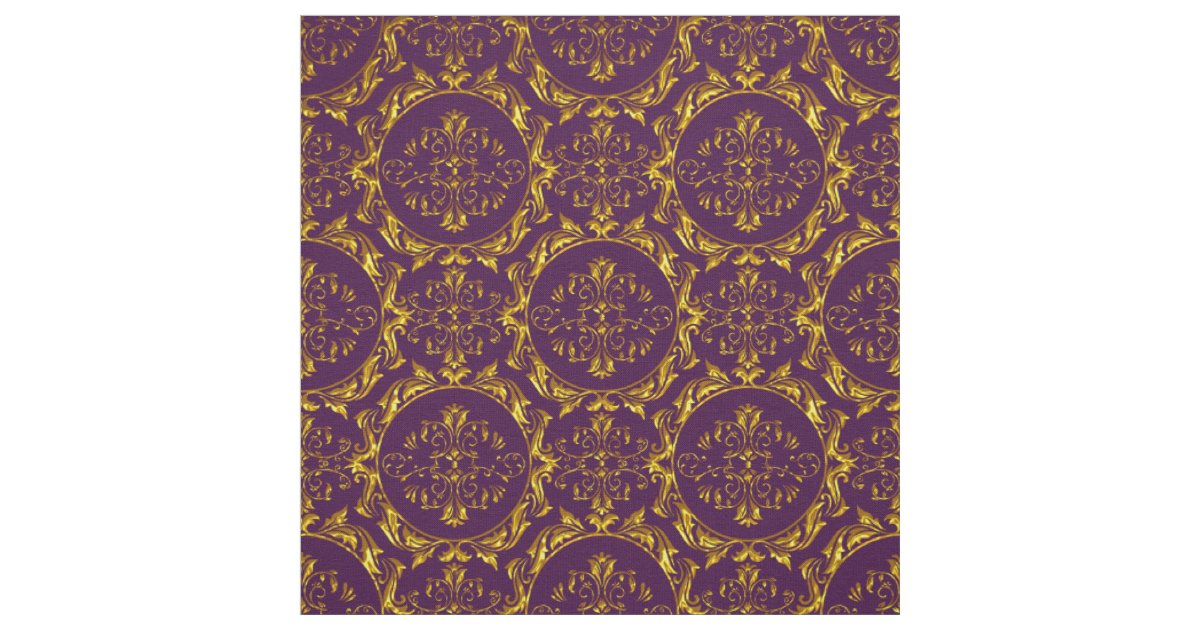 Elegant Damask Fabric Purple Zazzle