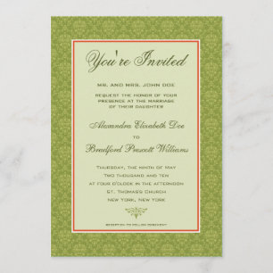 Elegant Damask Faire-part de mariage officiel : ol