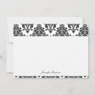 Elegant Damask Flat Note Cards