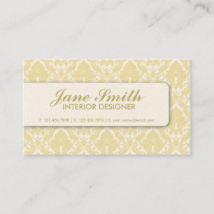 Elegant Damask Floral Retro Professional Stylish Business Card