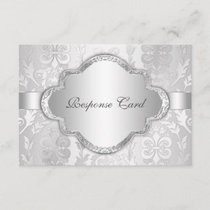 Elégant Damask Floral Swirl Argent RSVP