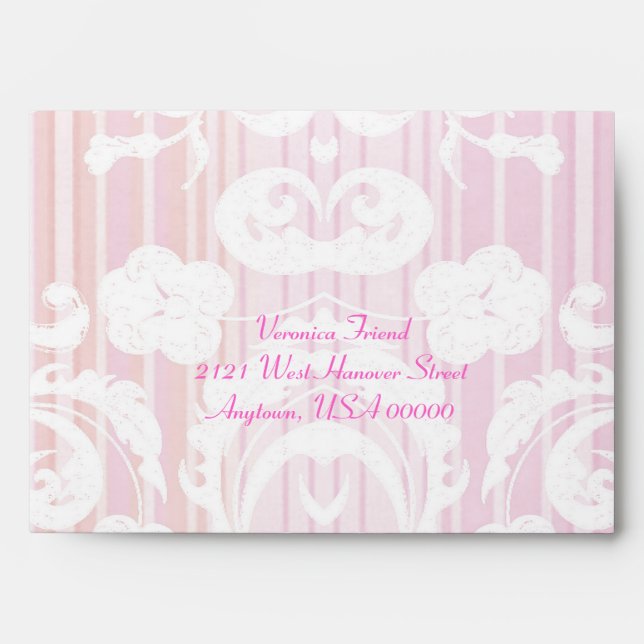 Elegant Damask Invitation Envelope (Front)