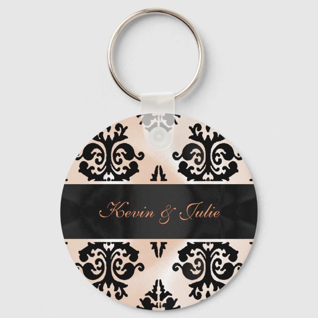 Elegant damask keychain (Front)