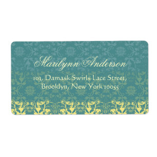 Elegant Damask Lace Floral Vintage Wedding Address