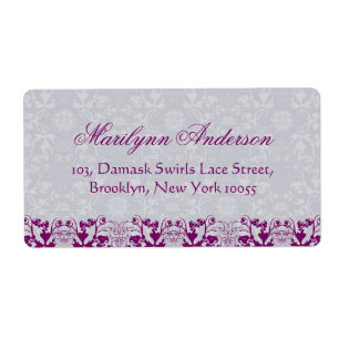 Elegant Damask Lace Floral Vintage Wedding Address