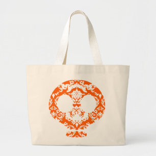 Elegant Damask Lace Goth Skull Tote