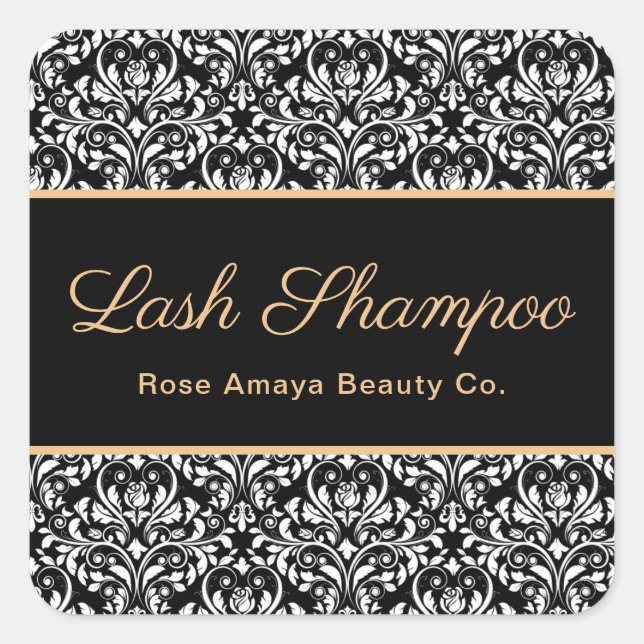 Elegant Damask Lash Spa Beauty Product Label (Front)