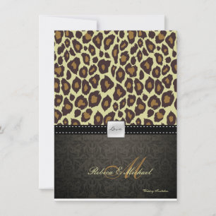 Elegant Damask Leopard Wedding Invitation