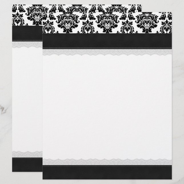 Elegant damask letterhead (Front/Back)