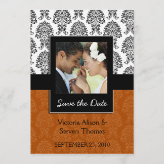 Elegant Damask Lovers Wedding Invitation (Brown)
