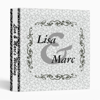 elegant damask monogram wedding binder