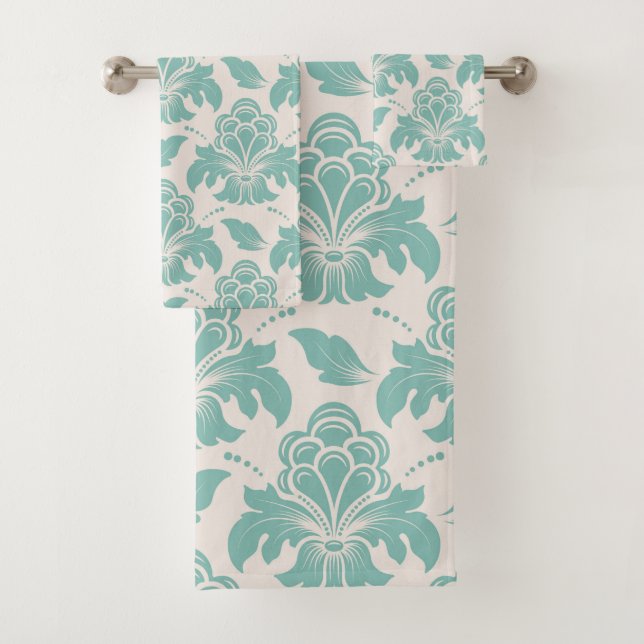 Elegant Damask Pattern Bath Towel Set (Insitu)
