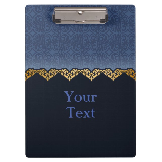 Elegant Damask Pattern Clipboard (Front)