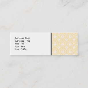 Elegant damask pattern. Light gold colour. Mini Business Card