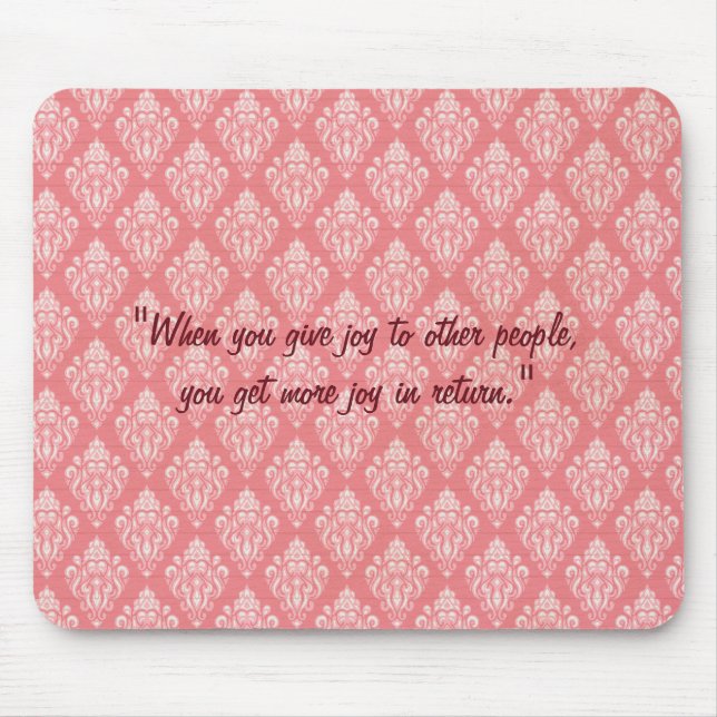 Elegant Damask Pink Pattern Mouse Pad (Front)