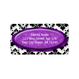 Elegant Damask Purple Address Labels