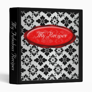 Elegant Damask Red Personalized Recipe Binder