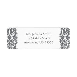 Elegant Damask Return Address Label