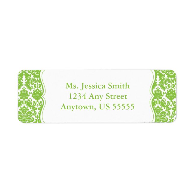 Elegant Damask Return Address Label (Front)
