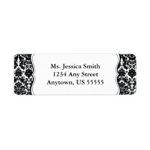 Elegant Damask Return Address Label
