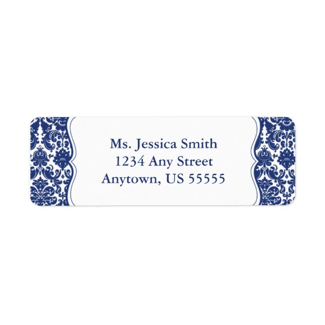 Elegant Damask Return Address Label (Front)