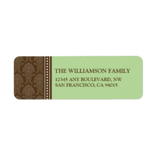 Elegant Damask Return Address Labels (sage)