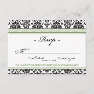 Elegant Damask RSVP Card (sage)