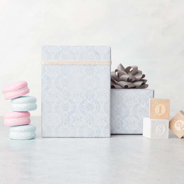 Elegant Damask Texture Pattern Wrapping Paper Roll (Baby Shower)