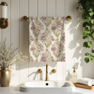 Elegant Damask Towel Vintage Floral Touch for Bath